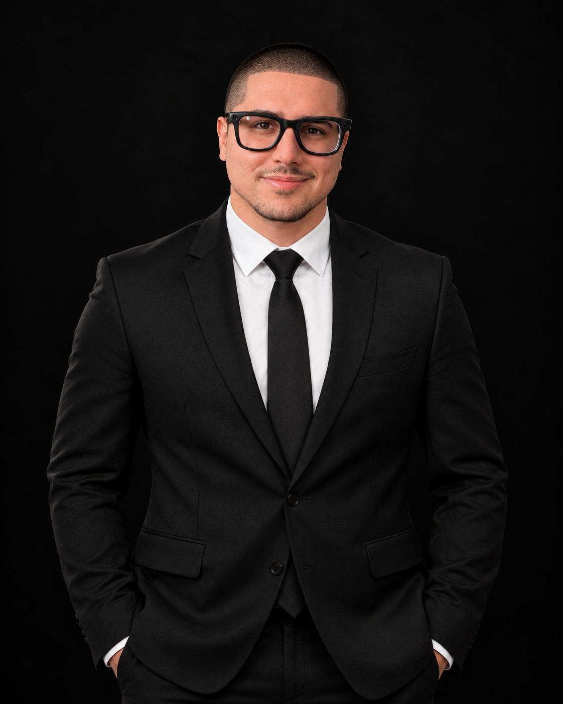 Cristian Espinosa, founder of ENDVR, wearing a black suit